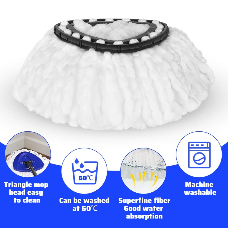 3 Pack Replacement 360° Rotating Mop Heads, Mop Replace Head