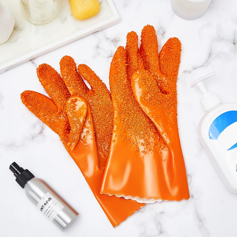Jecery 6 Pairs Plumbing Snake Gloves Sewer Gloves Abrasion Resistant