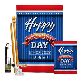 Ornament Collection 4th of July Day Garden House Flag - Kit Patriotic Fourth Independence Fireworks BBQ United State American - Decoration Banner Small Yard Gift Double-Sided Made in USA 28 X 40