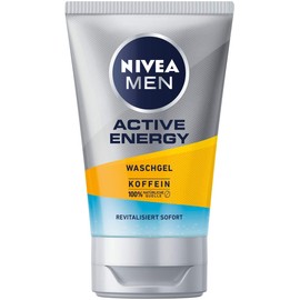 NIVEA MEN Active Energy Waschgel (100 ml), Reinigungsgel mit Koffein aus 100% natürlicher Quelle, erfrischende und gründliche Gesichtsreinigung