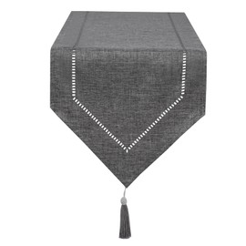 LLCUTESHOP Table Runner Gray 32 x 150 cm Modern, Innovative Design Solid Color Linen Table Runner, Washable Table Runner Wheat Ear Design for Dining Room Party Holiday Decoration
