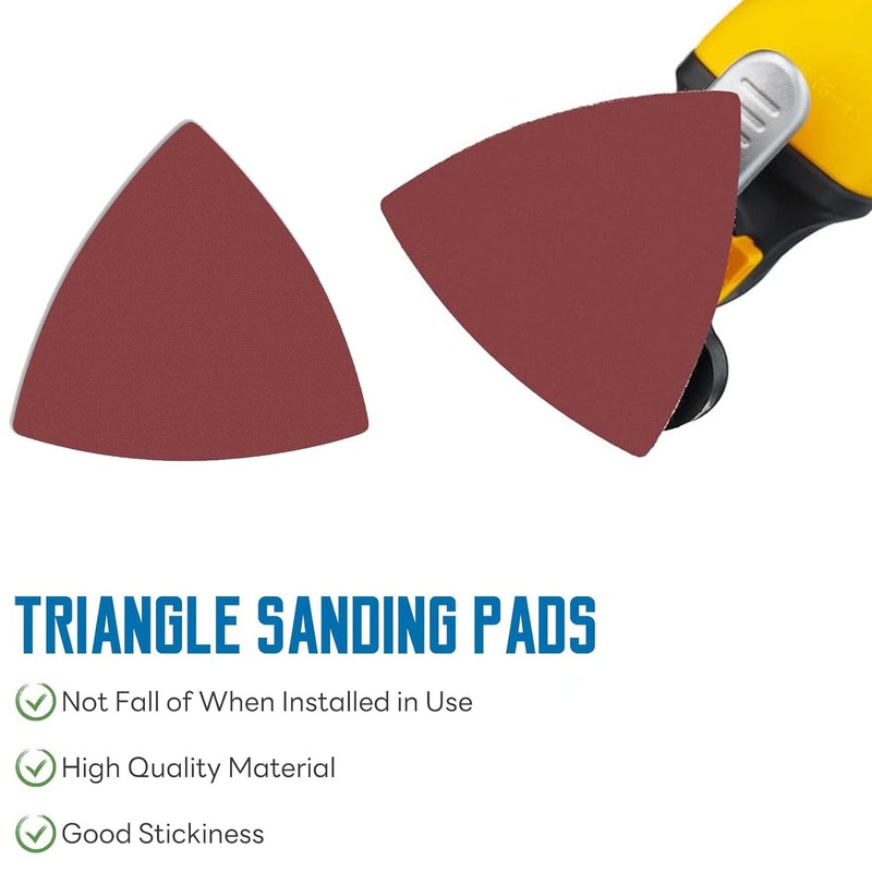 LOUZAGO 120 Pcs 1200 Grit Triangle Sanding Pads, Aluminum Oxide