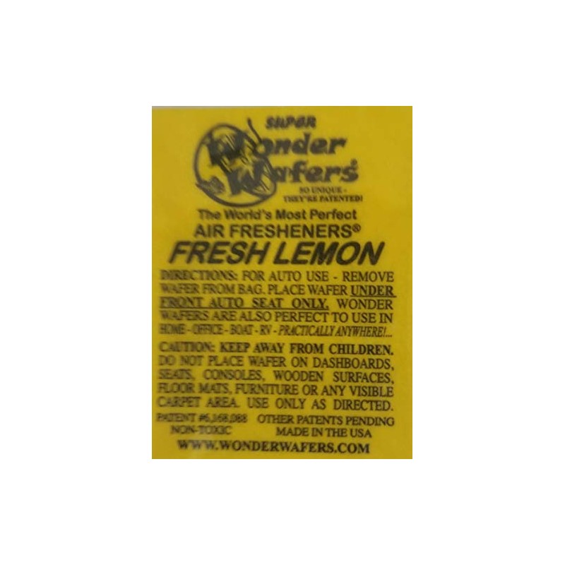 Wonder Wafers 10 CT Individually Wrapped Air Fresheners Fresh Lemon