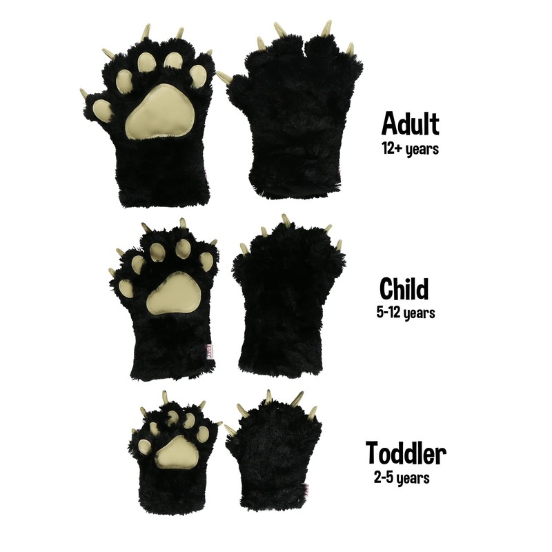 Lazy One Animal Paw Mittens for Adults and Kids, Bear,