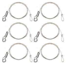 AAPLUS 6 Pieces Stainless Steel Wire Rope Automatic Wire Rope Set with Lock Hook Hanging Equipment for Panel Light Picture Billboards DIY Lamp Hanger Hardware - 18.56 ft Max 30 kg