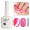 TUTUYU Neon Pink Cat Eye Gel Nail Polish - Perfect