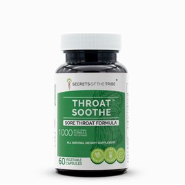 Secrets of the Tribe - Throat Soothe, Sore Throat Formula, Herbal Supplement Blend (60 Capsules)