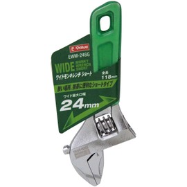 E-Value EWM-24SG Short Wide Monkey Wrench, Total Length: 4.6 inches (118 mm), Mouth Width: 0.9 inches (24 mm)