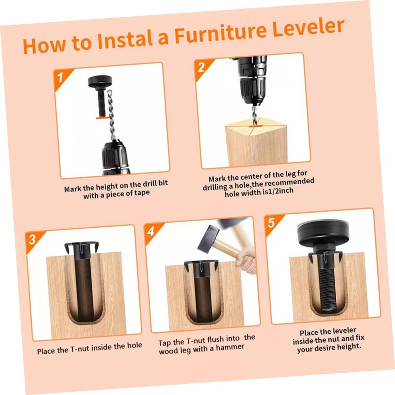 Operitacx 4pcs Adjustable Furniture Leveler Legs Heavy Duty Floor Protectors