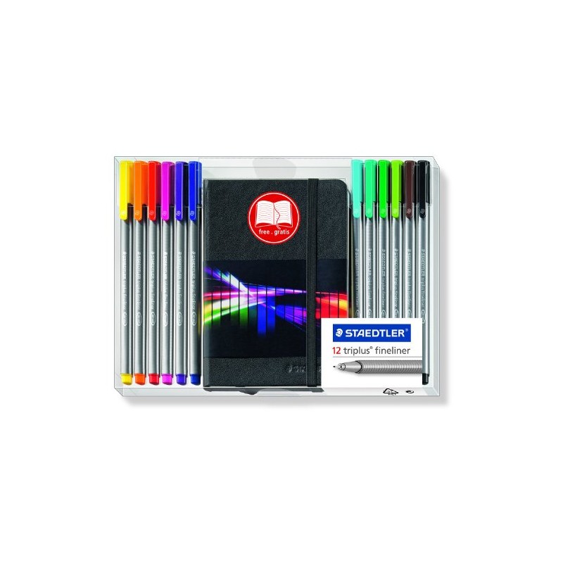 Staedtler Triplus 334 NB12 Fineliner 'Rainbow Line' Triangular 0.3 mm