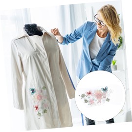 Operitacx 1pc Flower Cloth Sticker Bridal Lace Patches Pearl Dress Patches Embroidered Patch Sticker DIY Clothes Decors Beaded Trim Cloth Patch Three-Dimensional Decorative Material 3D PVC