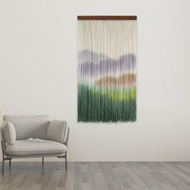 TANNCOY Macrame Wall Hanging Large Tie-Dye Mountain Art, Yarn Tapestry Boho Wall Decor Art for Living Room, Bedroom, 35.5" L x 20" W