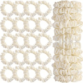 NINFEIQI 10Pcs Satin Hair Scrunchies, Elastic Ponytail Holder for Women Girls, Satin Hair Ties for Thin, Thick Curly Long Fine Hair