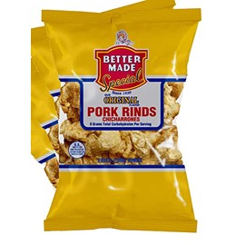 Better Made Flavored Pork Rinds Chicharrones - 8-Pack - 2.5oz Bags - 1g Carbs - Keto Friendly