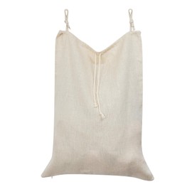 HSOFTIFY Linen Hanging Laundry Bag, Over The Door Laundry Hamper for Dirty Clothes, Drawstring Closure with Bottom Zipper, Linen