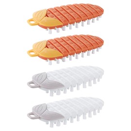 ZGDEIWGF 4 Pieces Bendable Vegetable Brush, Fruit and Vegetable Cleaning Brush, Carrot Grout Brush, Hanging Vegetable Brush, Fruit and Vegetable Scrubber, Multifunctional Food Brush