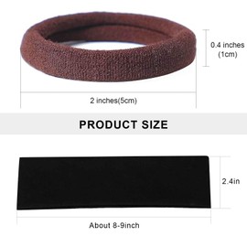 FHALLYNN Hair Ties for Women, Headbands for Women Set with 40 PCS Hair Bands for Women's Hair & Elastic Hair Ties,2PCS Head bands,Thick Hair Ties for Thick Hair (2in Neutral(40Ct)