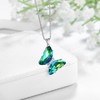 Aurora Tears Butterfly Heart Necklace Women 925 Sterling Silver Animal