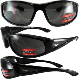 Global Vision 3 Pairs of Integrity-2 Z87.1 ANSI Safety Sunglasses Black Frames Clear Smoke & Yellow Lenses