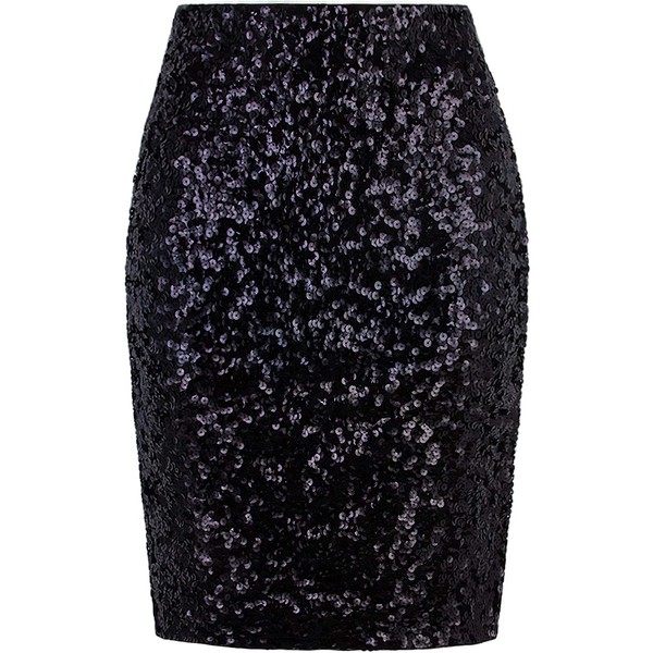 Vijiv Womens Elegant Stretchy High Waist Sequin Pencil Skirt Midi