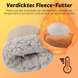 Durio Baby Gloves with Fleece Winter Gloves Mittens Children's Gloves Kids Ski Gloves for Babies Girls Boys, beige