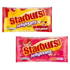 Starburst Jelly Beans – 2-Pack Fave Reds Jelly Beans and Original (14 oz each) – Sweet Fruit Jelly Candy – Delicious Holiday Variety Pack