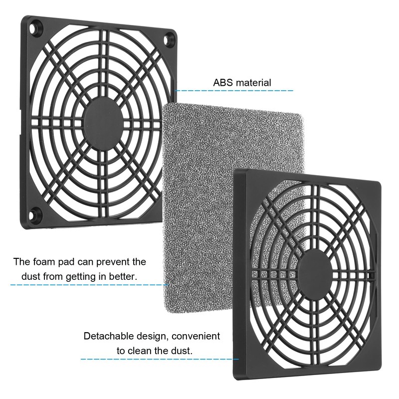 PATIKIL 120mm Fan Grill with Screws, 5 Pack ABS Resin