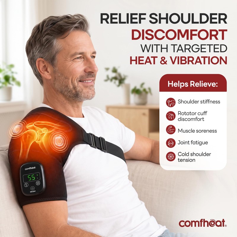 Graphene Shoulder Heating Pad with Vibration Massage Deeper Relief