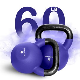 Yes4All Neoprene Coated & Kettlebell Sets - Hand Weights for Home Gym & Dumbbell Weight Set Training - Dark Purple - 60 lbs