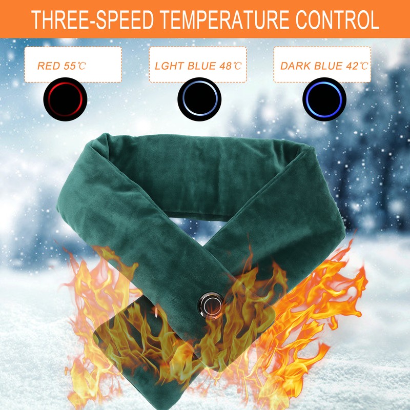 USB Heated Heating Scarf 3 Temperature Control Warming Neck Scarf
