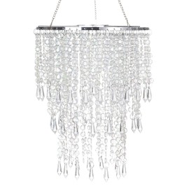 Sparkling Iridescent Beaded Chandeliers 8.6 inches Diameter for Wedding Centerpiece Living Room Bedroom Event Party
