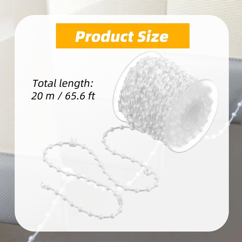 1 Pcs 20 Meter 200 Clips Vertical Blind Bottom Chain,