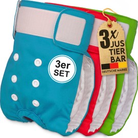 HUND IST KÖNIG® Dog Nappies for Female Dogs, Pack of 3, Absorbent Female Dogs, 3-Way Adjustable for Secure Fit, Environmentally Friendly Dog Nappies for Heat and Incontinence