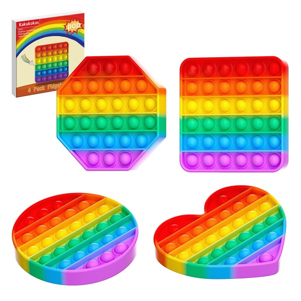 Kakukokas 4 Pack Fidget Toys,Pop Fidgets Pack Party Favors for