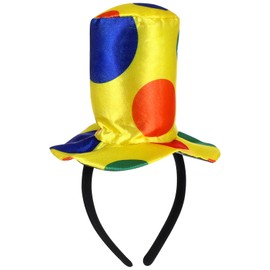 STOBOK Clown Headband Top Hat for Carnival Costume, Funny Cap Circus Hat & Halloween Props Clown Accessories for Performances & Parties