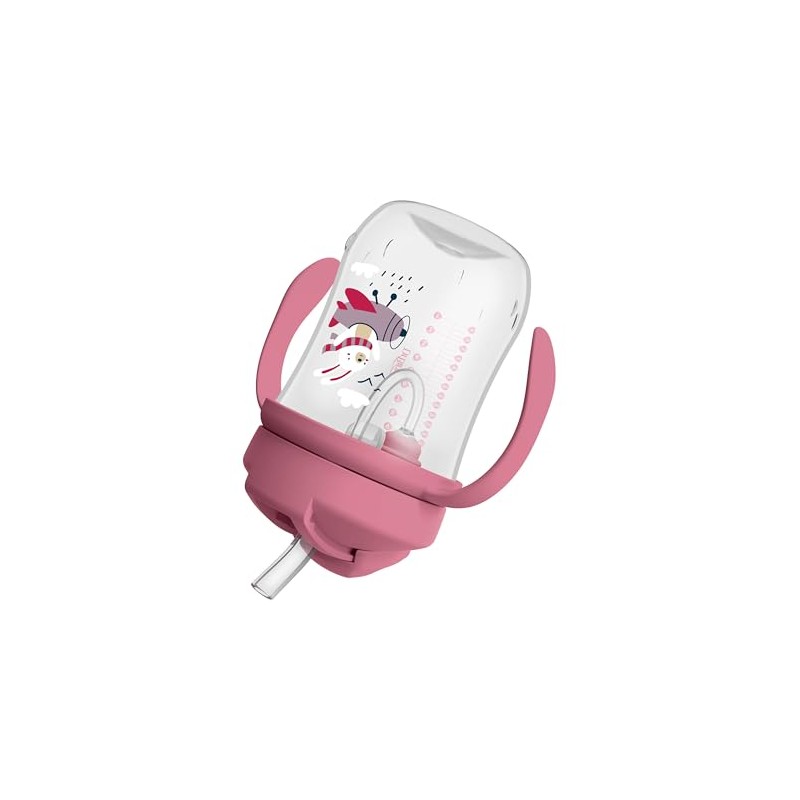 Dr. Brown's Vaso entrenador 9oz. con popote rosa