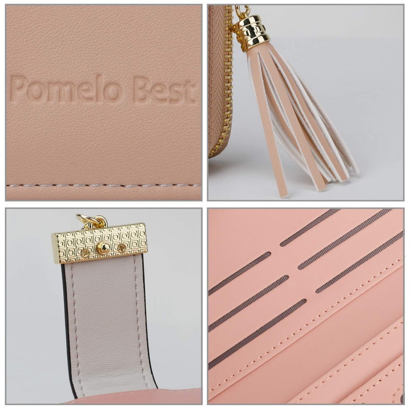 Pomelo Best Women's Purse, Multi-coloured, Striped Wallet, apricot