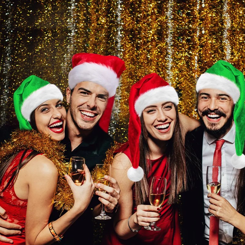 Gorros Navideños Sombreros Extendido Santa Adorno Fiesta 2pz
