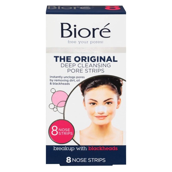 Biore Deep Cleansing Pore Strips 8 Count Nose (3 Pack)