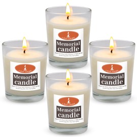 1 Day Yahrzeit Candle - 4 Packs 24 Hour Glass Memorial Candles for Yizkor, Yom Kippur, Yom Tov, Ner Neshama, Kosher or Other Holidays