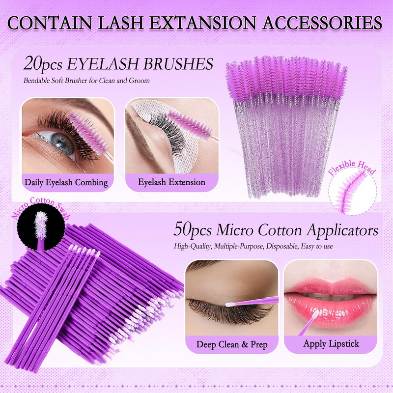 DIY Lash Extension Kit 560Pcs 180D+280D Thick Lash Clusters D