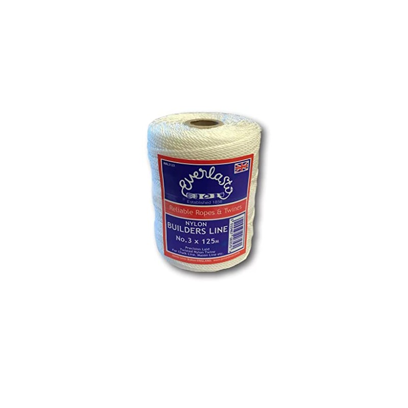 Everlasto Twisted Nylon Builders Line No.3 (1.5mm) x 125m Spool,White