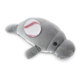 DolliBu Grey Manatee Stuffed Animal with Baseball Plush - Soft Huggable Grey Manatee, Adorable Playtime Plush Toy, Super Soft Plush Doll Animal Toy for Kids and Adults - 15 Inches