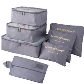 INVODA 7 Set Packing Cubes for Suitcases Travel Essentials for Carry on Luggage Organizer Bags Set for Travel Accessories Luggage Cubes (Grey)