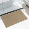 AIBIIN 18"x30" Brown Waffle Bath Mat Super Absorbent Non Slip
