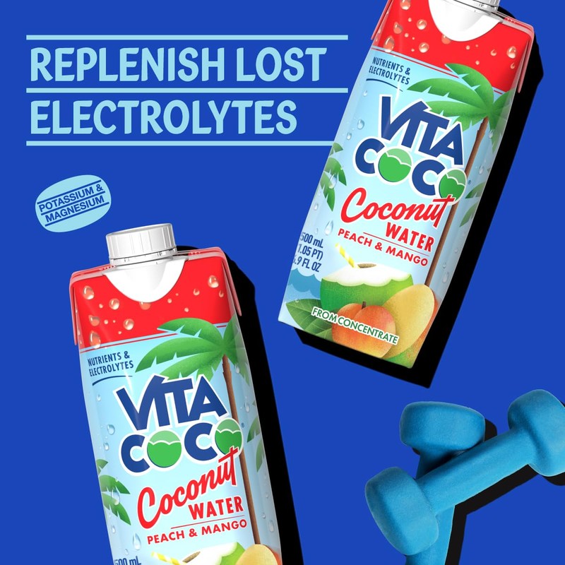 Vita Coco Coconut Water, Peach & Mango - Naturally Hydrating
