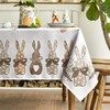 Artoid Mode Polka Dot Bunny Rabbits Carrots Easter Table Cloth,