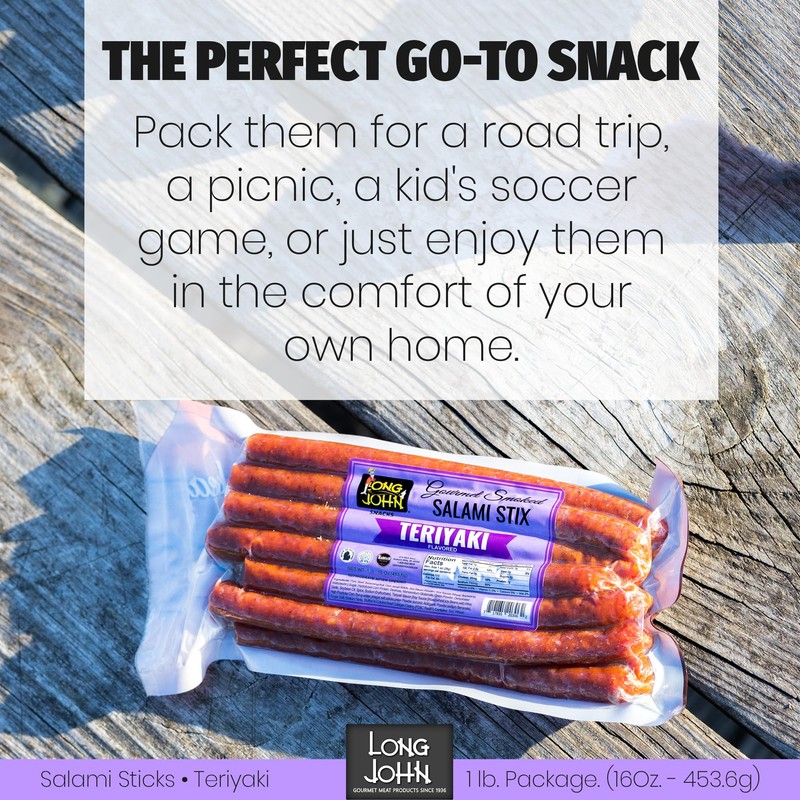 Long John Snacks Teriyaki Dried Salami Stix – Pork &