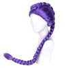 RightOn Purple Braided Wig Long Straight Purple Braid Wig for