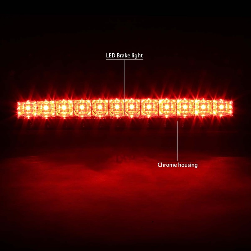 DNA MOTORING 3BL-FRAN93-LED-CH Chrome Housing LED High Mount 3rd Third